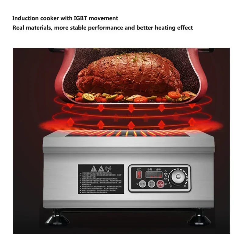 Induction Cooker Commercial - Elektryczna kuchenka indukcyjna 5000W, do stołówki,