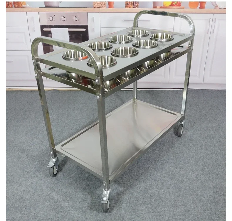 Commercial Kitchen Plumbing - Dwupoziomowy mobilny wózek na przyprawy ze