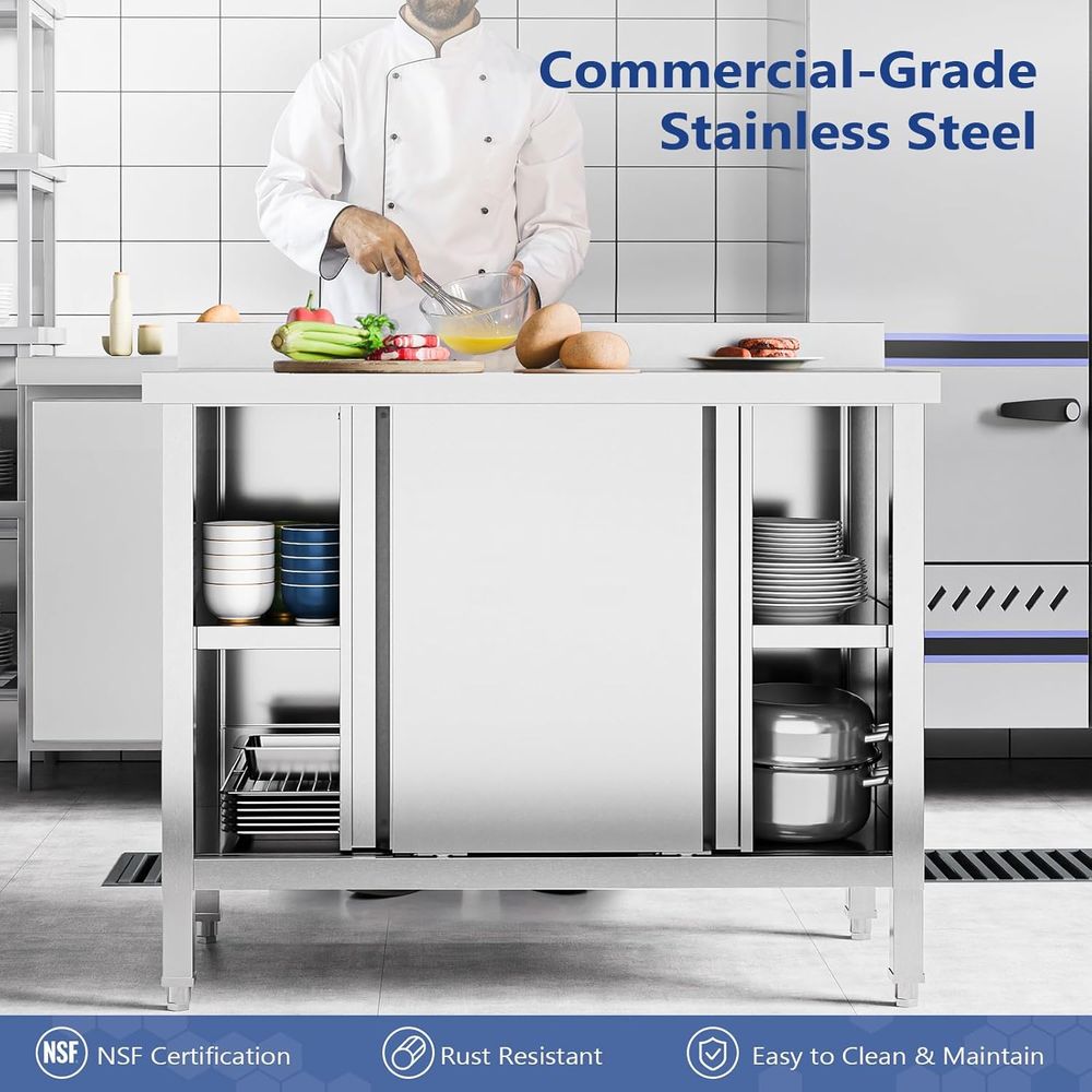 Stół ze stali nierdzewnej z sz – Commercial Kitchen Backsplash recenzja i cena