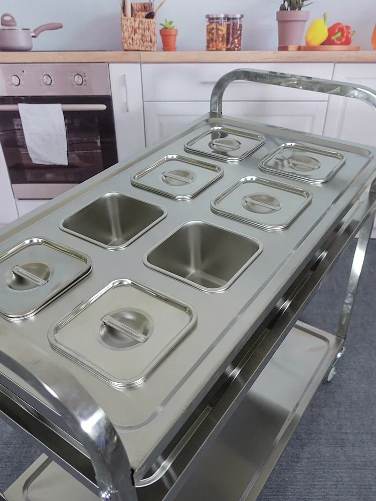 Dwupoziomowy mobilny wózek na  – Commercial Kitchen Plumbing recenzja i cena